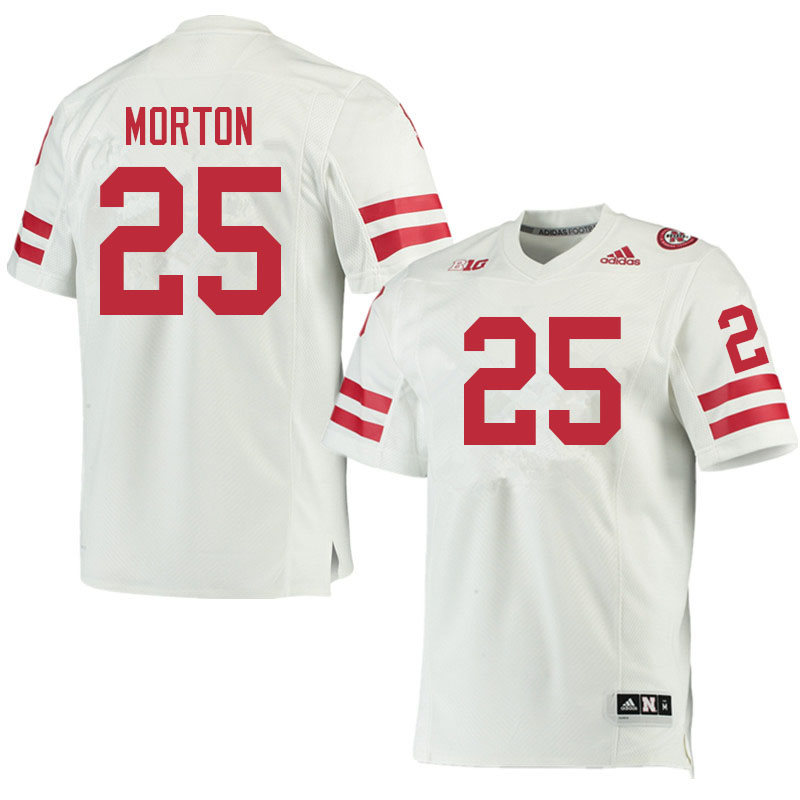 Men #25 Javier Morton Nebraska Cornhuskers College Football Jerseys Sale-White